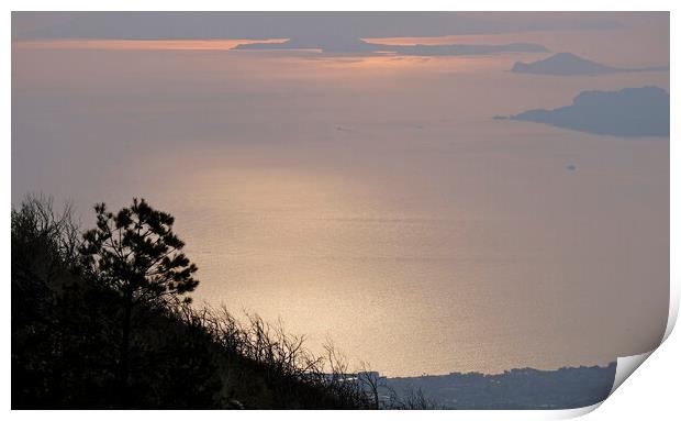 View from Mount Vesuvius at dusk Print by Lensw0rld 
