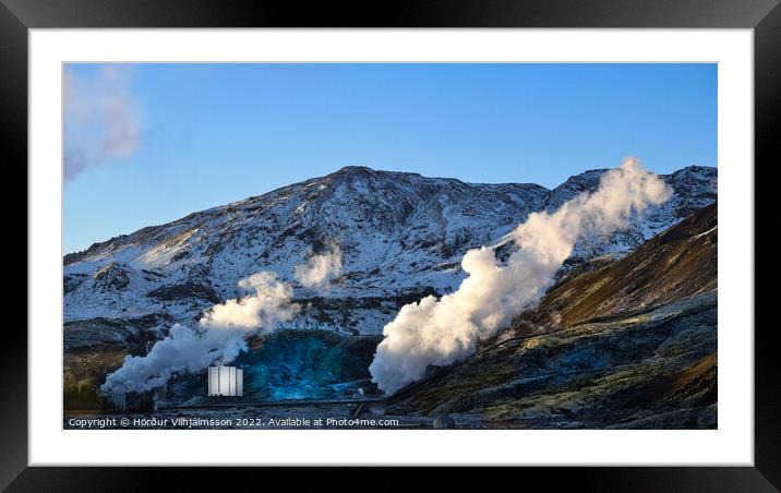 The Nesjavellir geothermal field . Framed Mounted Print by Hörður Vilhjálmsson