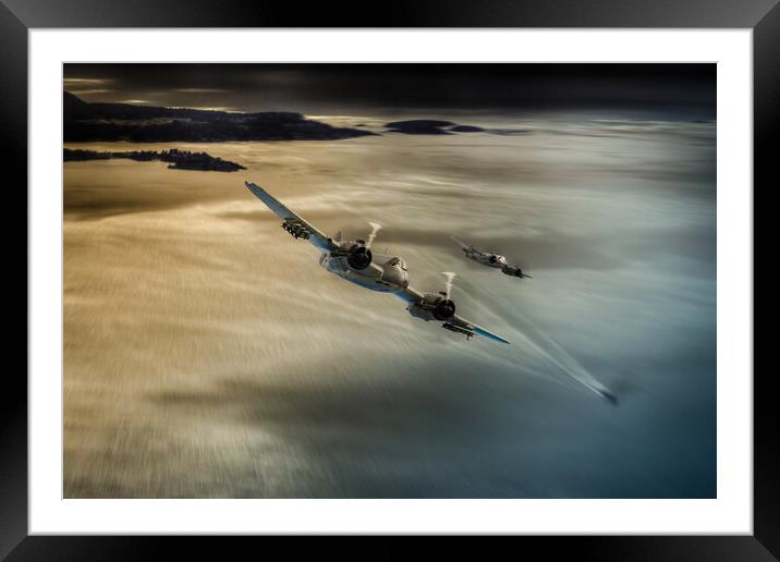 Beaufighters On The Hunt Framed Mounted Print by J Biggadike