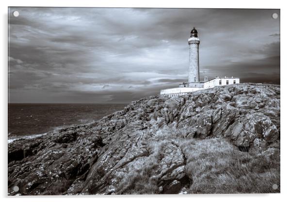 Ardnamurchan Lighthouse in Mono Acrylic by John Frid
