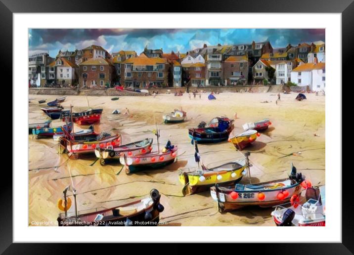 The Serenity of St Ives Beach Framed Mounted Print by Roger Mechan
