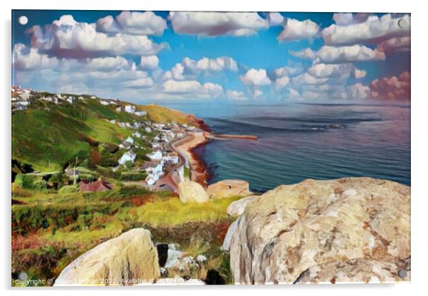 Coastal Oasis Acrylic by Roger Mechan