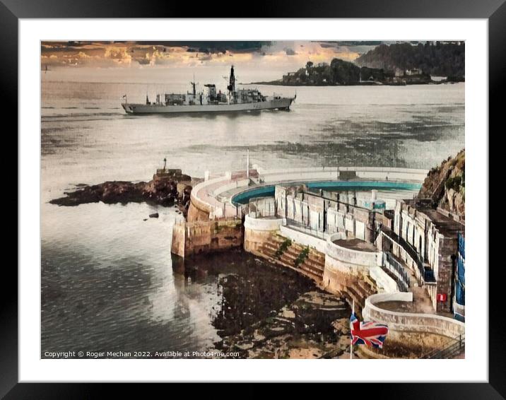 Crossing Plymouth Sound Framed Mounted Print by Roger Mechan