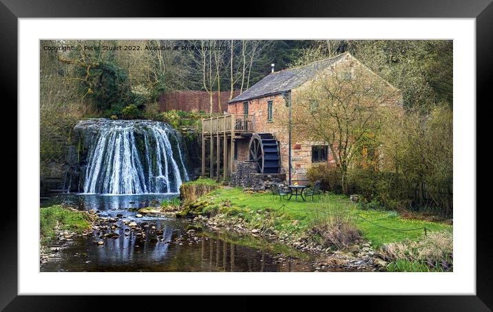 Rutter Force and Rutter Mill on the Dales High Way between Newbi Framed Mounted Print by Peter Stuart