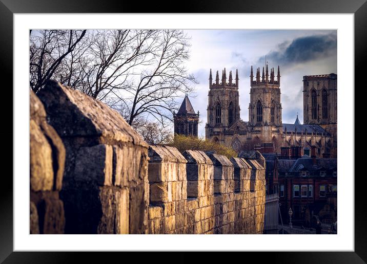 City walls York Framed Mounted Print by Kevin Elias
