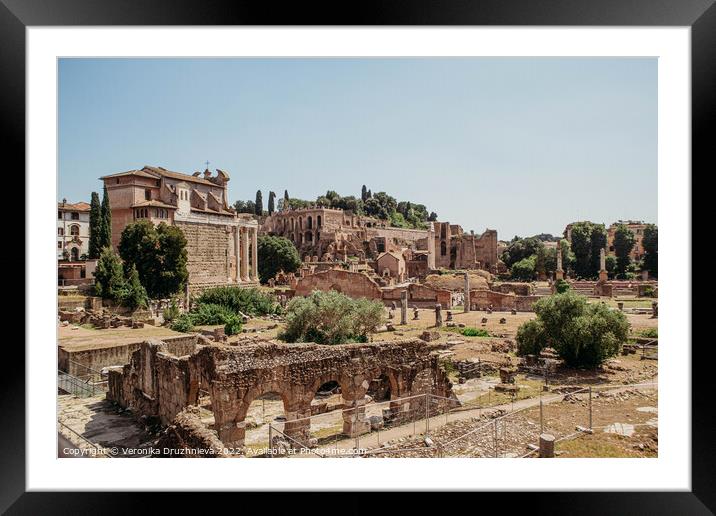 Building. Ruins in old town. Rome, Italy Framed Mounted Print by Veronika Druzhnieva