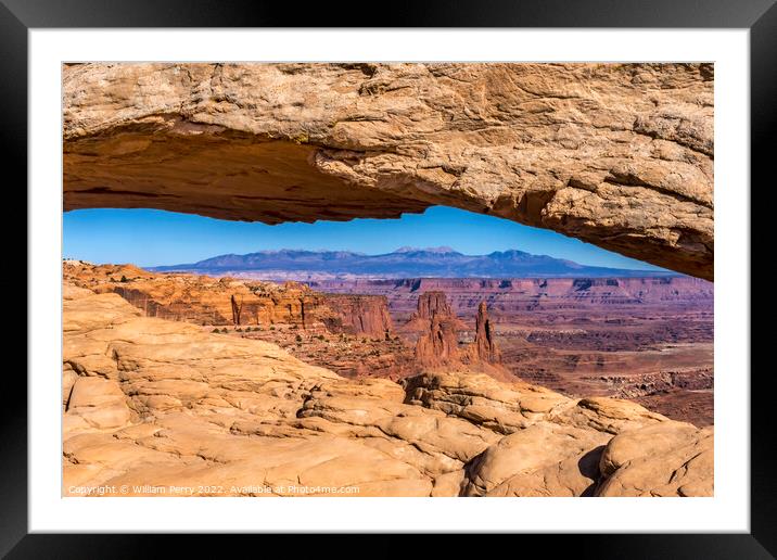 Mesa Arch Rock Canyonlands National Park Moab Utah  Framed Mounted Print by William Perry