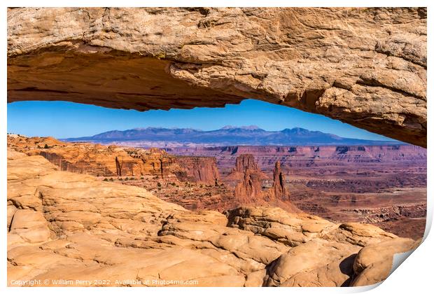 Mesa Arch Rock Canyonlands National Park Moab Utah  Print by William Perry