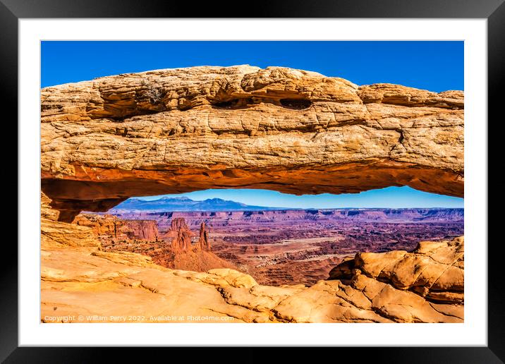 Mesa Arch Rock Canyonlands National Park Moab Utah  Framed Mounted Print by William Perry