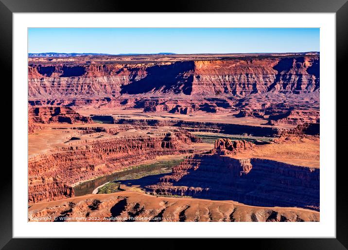 Green River Grand View Point Canyonlands National Park Moab Utah Framed Mounted Print by William Perry