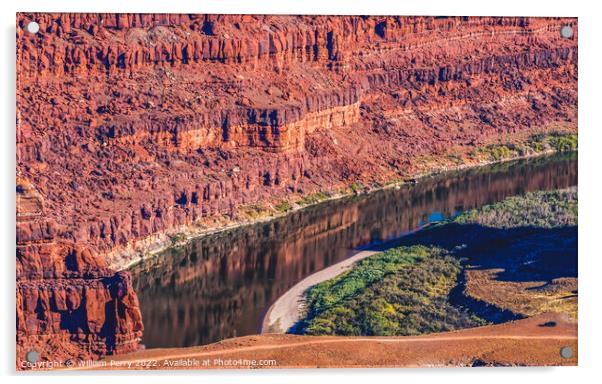 Green River Grand View Point Canyonlands National Park Moab Utah Acrylic by William Perry