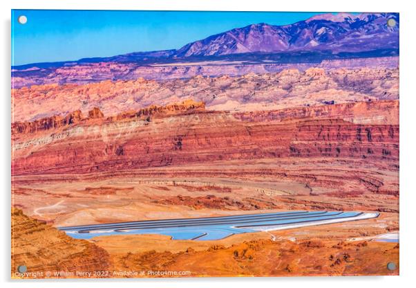 Reservoir Irrigation Grand View Point Canyonlands National Park  Acrylic by William Perry