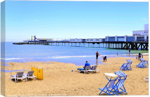 Sandown Pier and beach Canvas Print by john hill