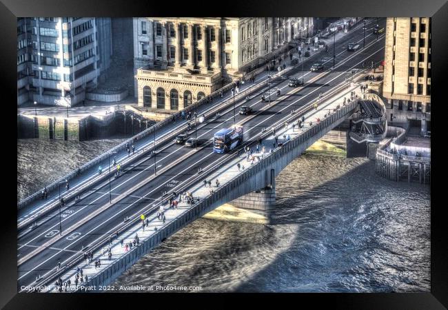 Rush Hour London Bridge  Framed Print by David Pyatt