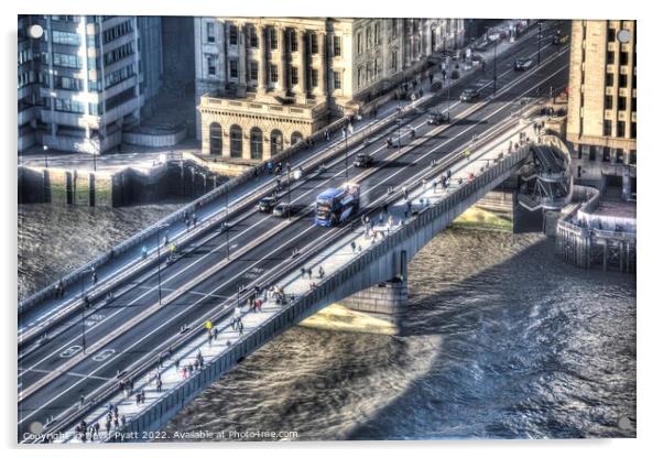 Rush Hour London Bridge  Acrylic by David Pyatt