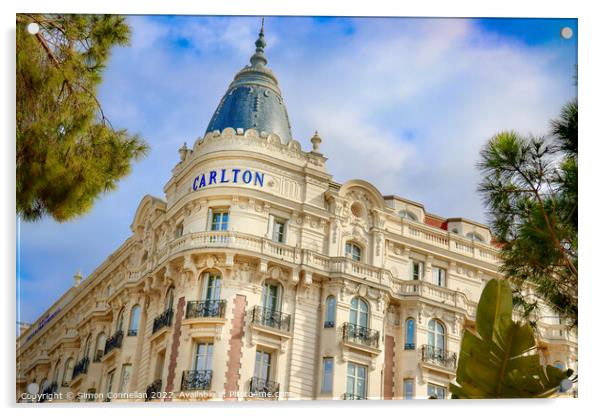 Carlton Hotel, Cannes  Acrylic by Simon Connellan