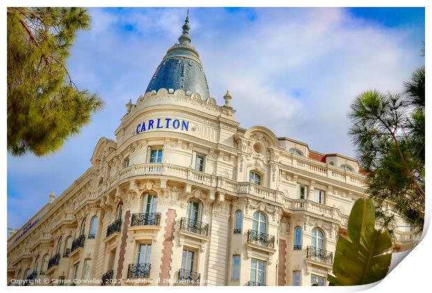 Carlton Hotel, Cannes  Print by Simon Connellan