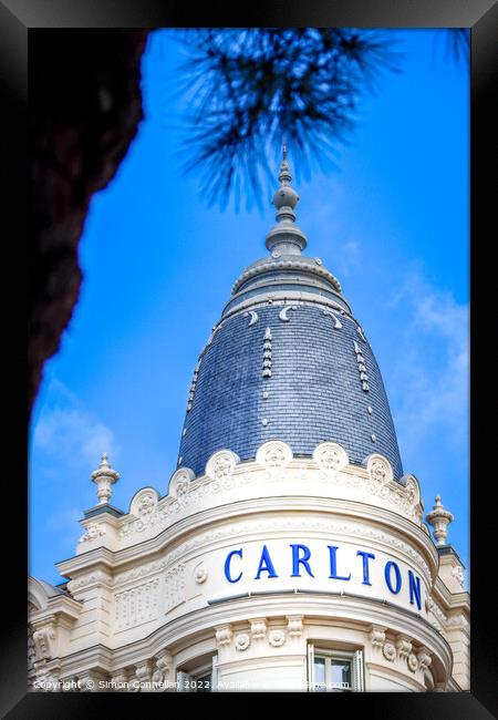 Carlton Hotel, Cannes  Framed Print by Simon Connellan