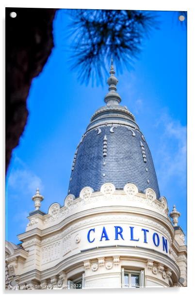 Carlton Hotel, Cannes  Acrylic by Simon Connellan
