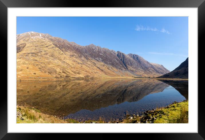 Loch Achtriochtan Spring Morning Panoramic Framed Mounted Print by Kevin Winter