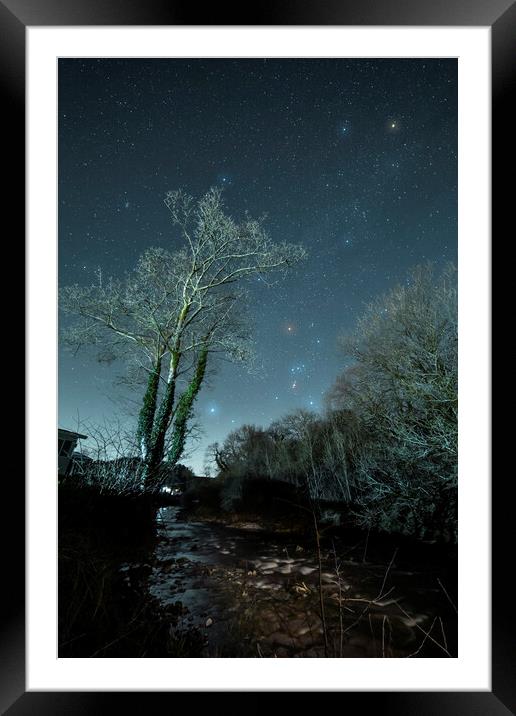 Starry night over the River Greta, Ingleton Framed Mounted Print by Pete Collins