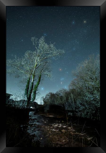 Starry night over the River Greta, Ingleton Framed Print by Pete Collins