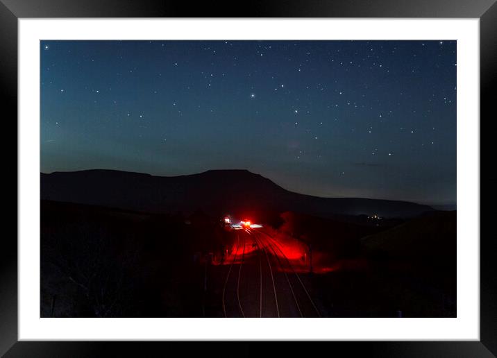 Late train to Ingleborough Framed Mounted Print by Pete Collins