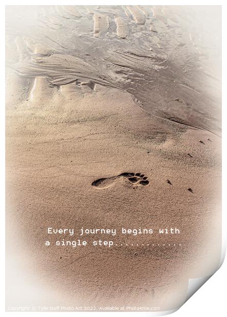 Footprint In The Sand Print by Tylie Duff Photo Art