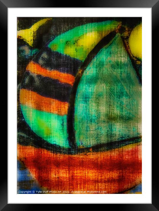 Multi-coloured Sailing Boat  Framed Mounted Print by Tylie Duff Photo Art