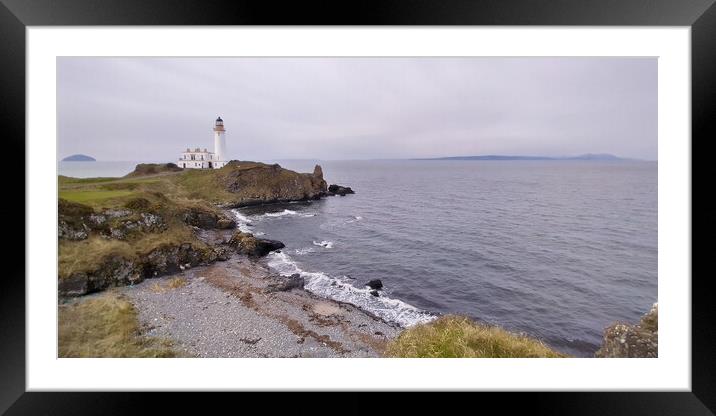 Turnberry lighthouse, Ailsa Craig and Arran panora Framed Mounted Print by Allan Durward Photography
