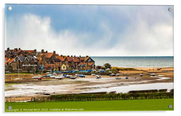 Serene Boats Amidst Alnmouth Stormy Sky Acrylic by Michael Birch