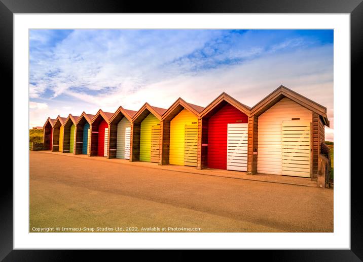 Beach Huts at Blyth Framed Mounted Print by Storyography Photography