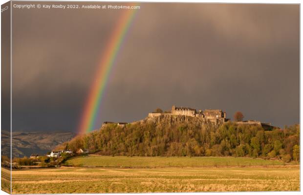 Stirling Castle rainbow Canvas Print by Kay Roxby