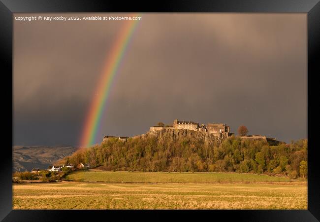Stirling Castle rainbow Framed Print by Kay Roxby