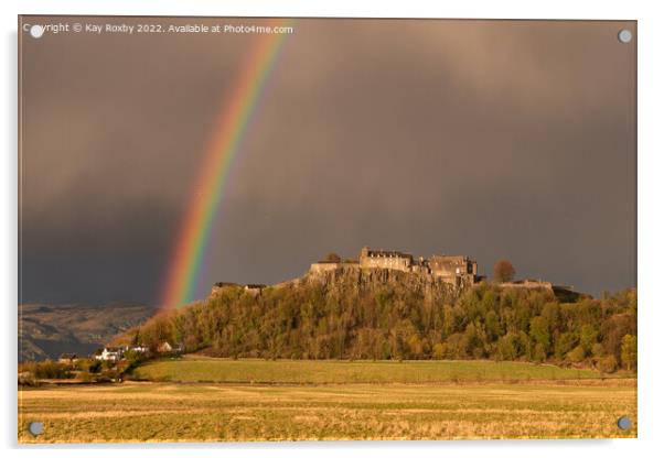 Stirling Castle rainbow Acrylic by Kay Roxby