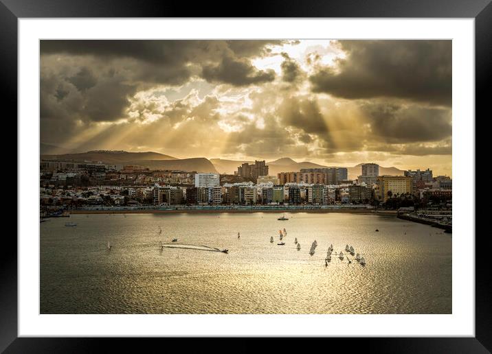Water sport in Gran Canaria Framed Mounted Print by Leighton Collins