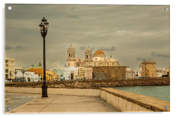 The promenade in Cadiz Acrylic by Leighton Collins