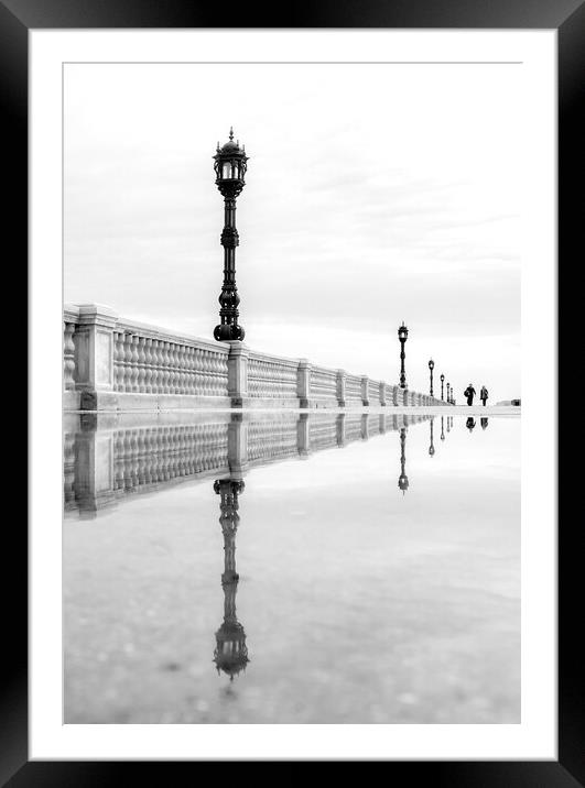 Monochrome reflections in Cadiz Framed Mounted Print by Leighton Collins