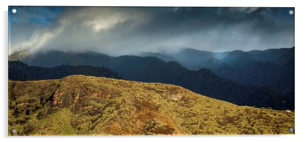 Clouds and mountains Acrylic by Leighton Collins