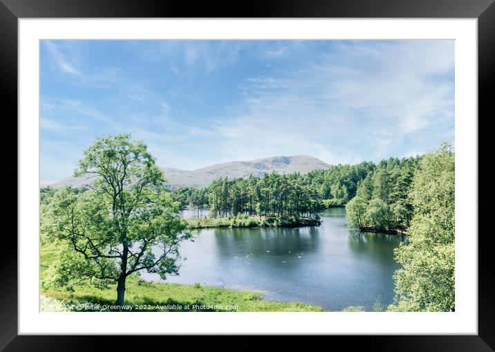 Tarn Hows In The Lake District - View Over The Lake Framed Mounted Print by Peter Greenway