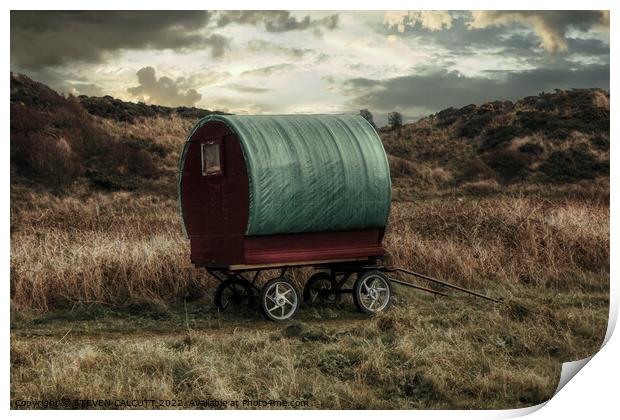 Gypsy Caravan at Port William Print by STEVEN CALCUTT