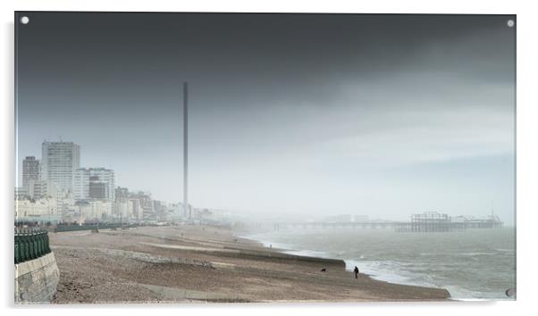 Brighton Beach, Stormy Day Acrylic by Mark Jones