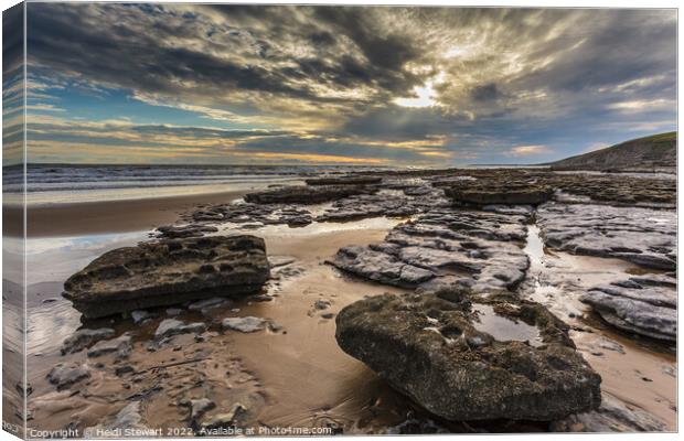 Dunraven Bay, Southerndown, South Wales Canvas Print by Heidi Stewart