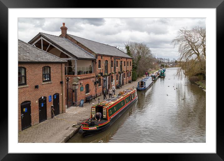 Looking down on Burscough canal Framed Mounted Print by Jason Wells