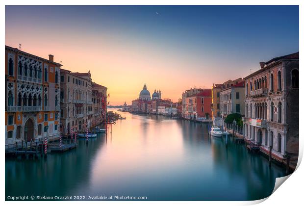 Venice, Grand Canal Santa Maria della Salute church before sunrise  Print by Stefano Orazzini