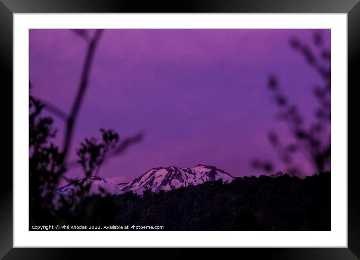 Mauve Mountain Framed Mounted Print by Phil Rhodes
