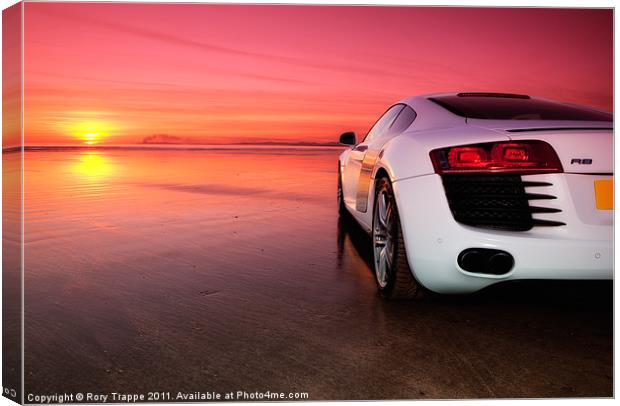 R8 on a beach - side view Canvas Print by Rory Trappe