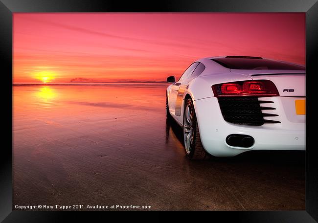 R8 on a beach - side view Framed Print by Rory Trappe