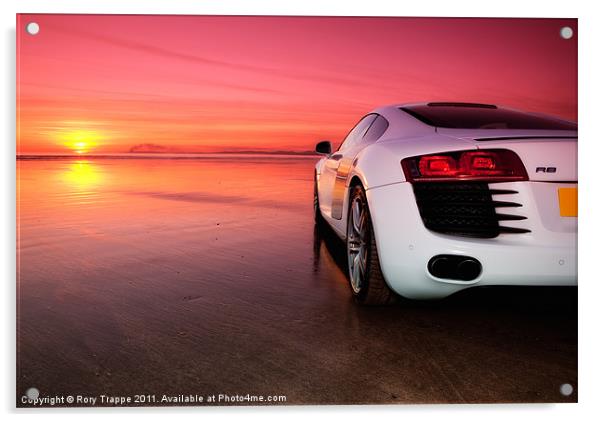 R8 on a beach - side view Acrylic by Rory Trappe