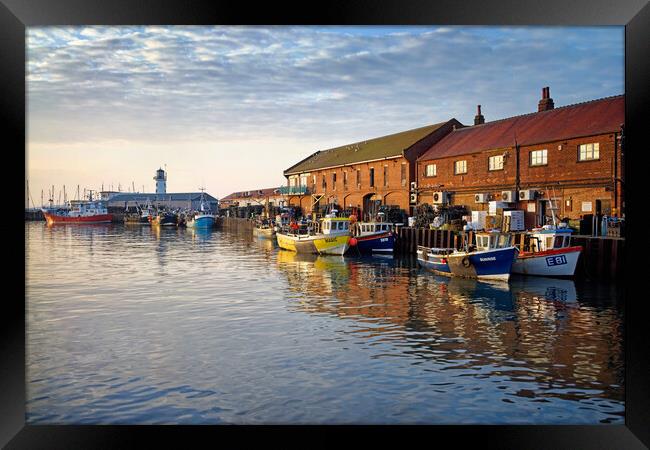 Scarborough Harbour and Lighthouse,North Yorkshire Framed Print by Darren Galpin